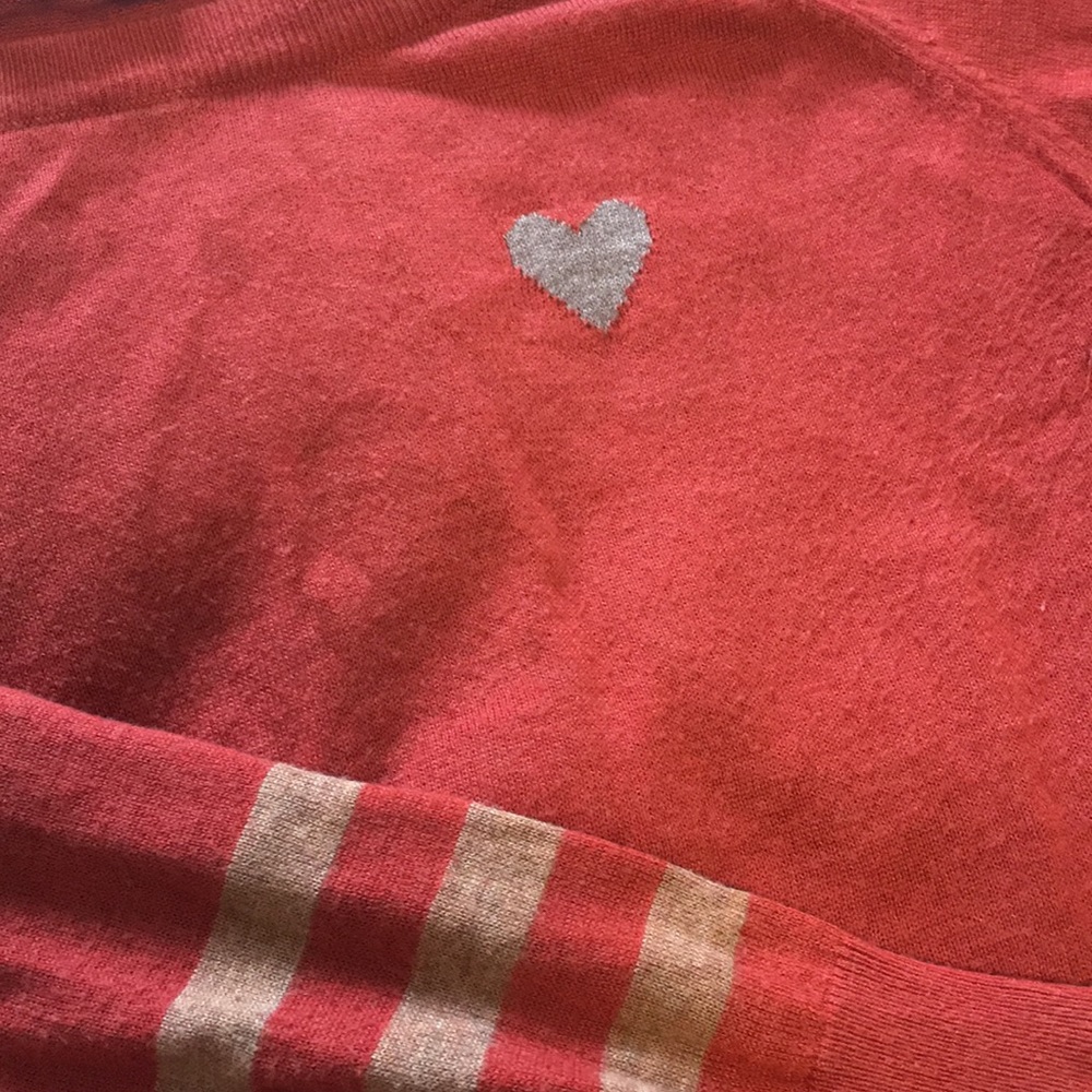 Adorbs rust orange heart sweater